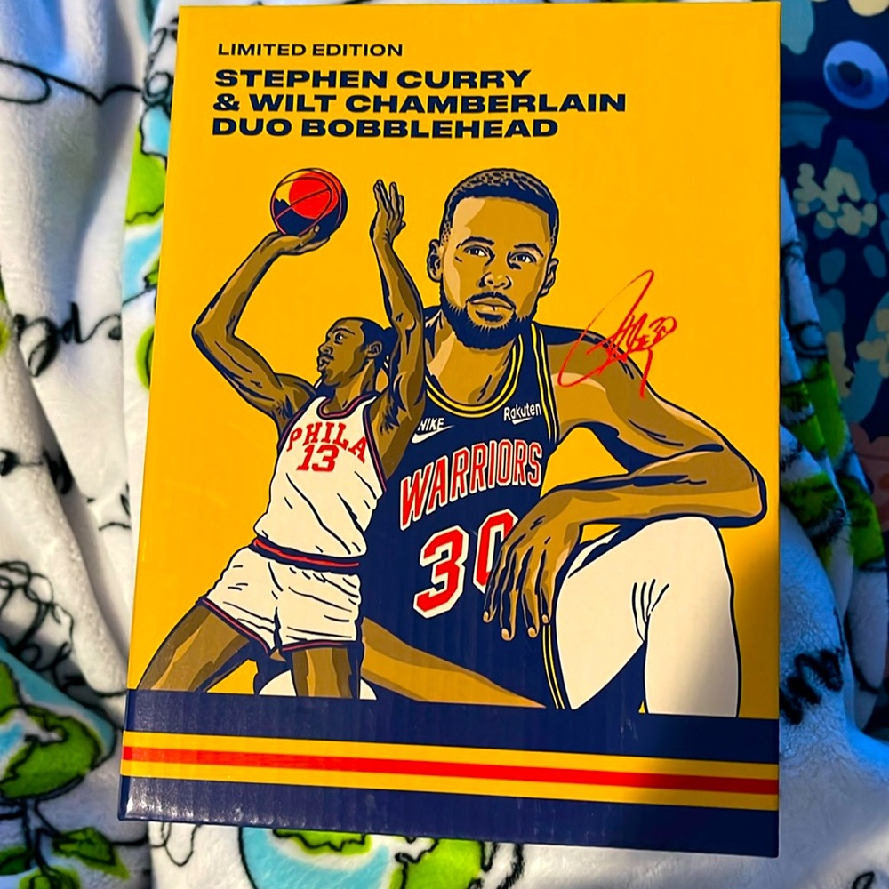 GOLDEN STATE WARRIORS STEPHEN CURRY & WILT CHAMBERLAIN DUO BOBBLEHEAD LIMITED ED